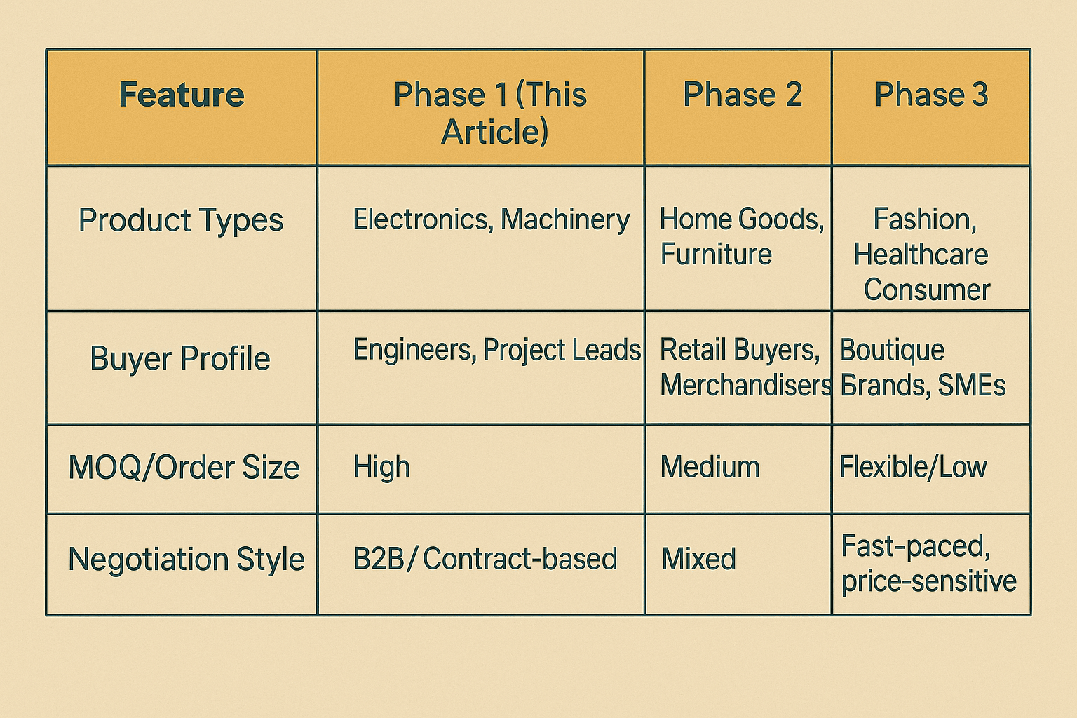 Canton Fair phase 1 compared to phase 2 and phase 3