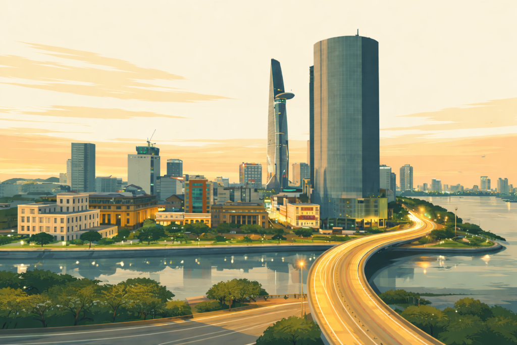 Vietnam skyline representing the shift to advanced 2026 sourcing strategies and modern supply chain development 